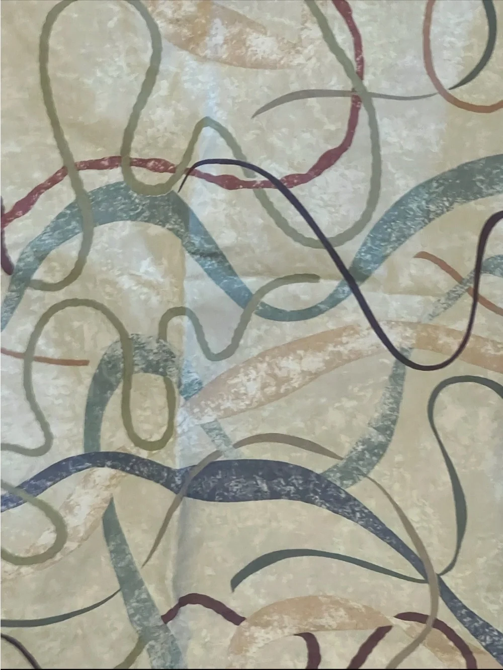🍄 Vintage Abstract Multicolor Ribbon Pillowcase Cream Multicolor